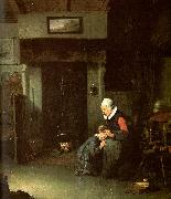 Quirijn van Brekelenkam Woman Combing a Child's Hair oil painting